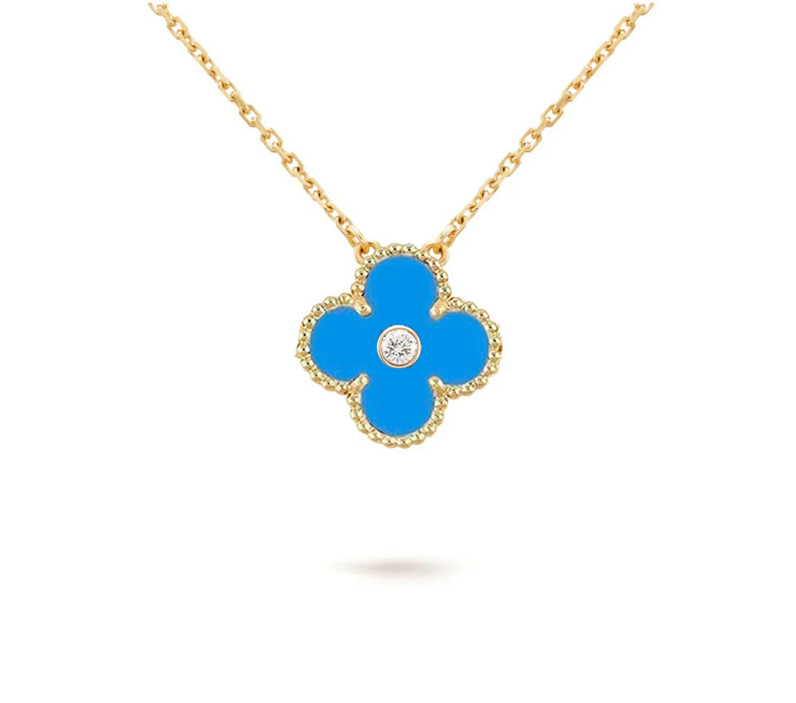 [Okajuri Jewelry] CLOVER 15MM DIAMOND SINGLE FLOWER NECKLACE COLLECTION