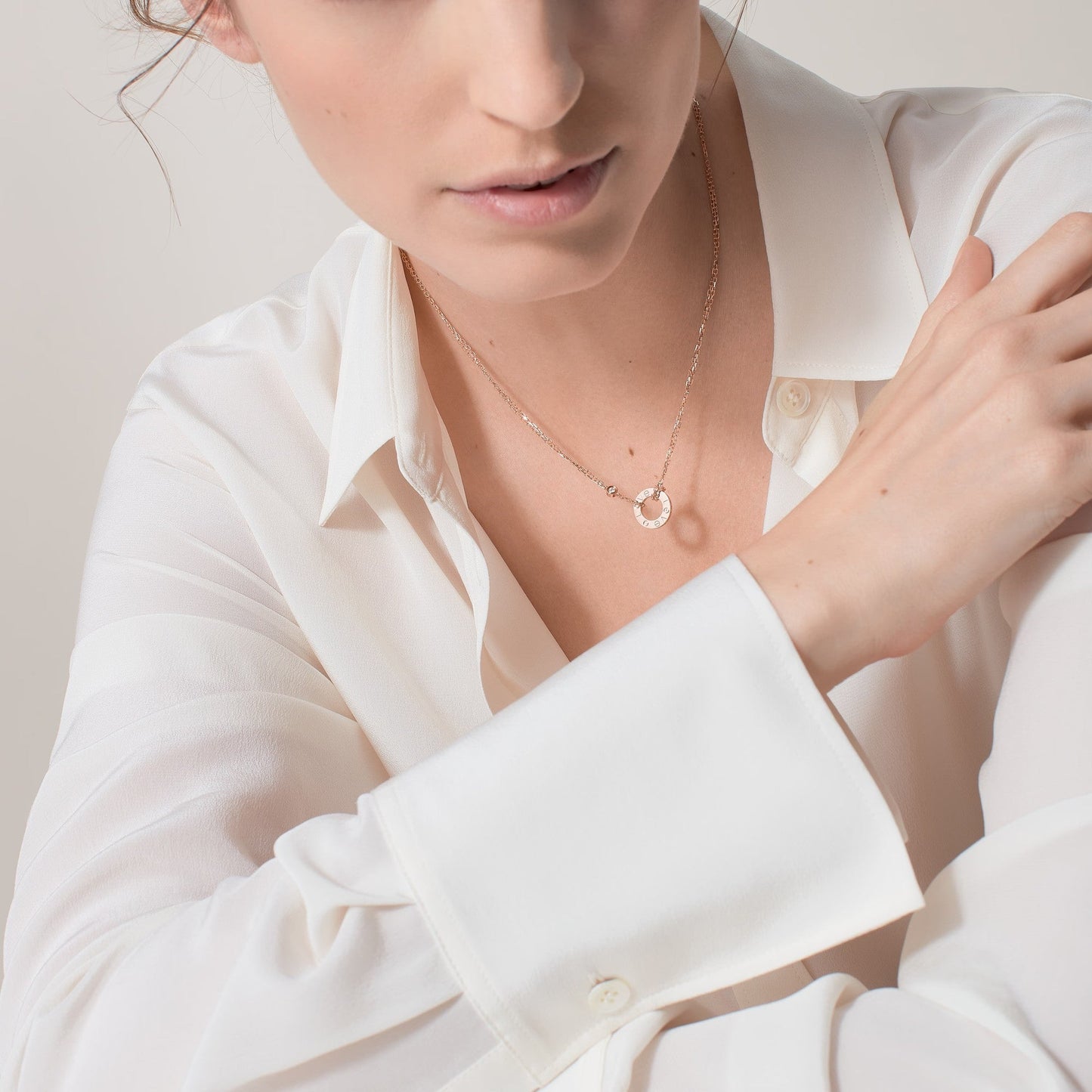 [Okajuri Jewelry] LOVE NECKLACE 16MM 2 DIAMONDS