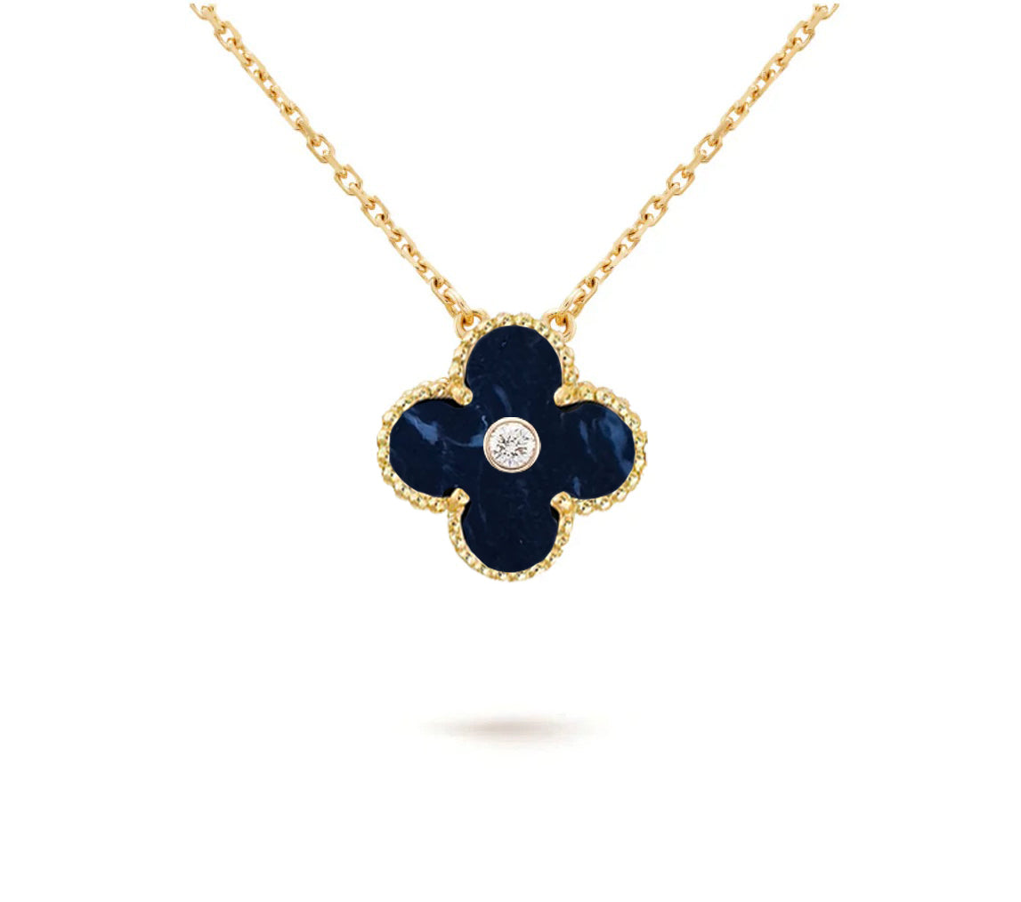 [Okajuri Jewelry] CLOVER 15MM DIAMOND SINGLE FLOWER NECKLACE COLLECTION