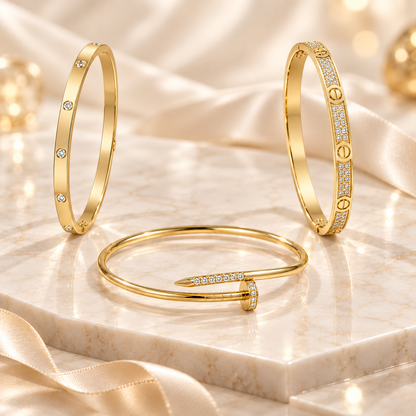 [Oakjuri™ Jewelry] ] JUSTE Diamond & LOVE Diamond Bracelet Stack Set