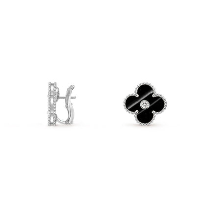 [Okajuri Jewelry] CLOVER SILVER 15MM MOP DIAMOND EARRINGS COLLECTION