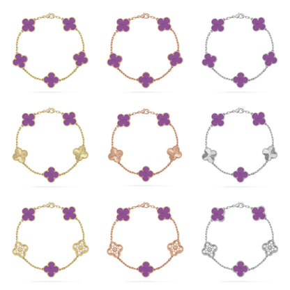 [Okajuri Jewelry]  CLOVER 5 MOTIF VIOLET BRACELET COLLECTION
