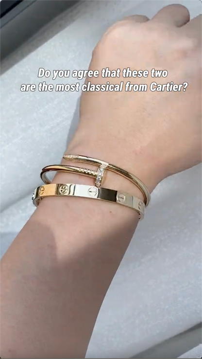 [Oakjuri™ Jewelry] ] LOVE Classic & JUSTE Diamond Bracelet Stack Set