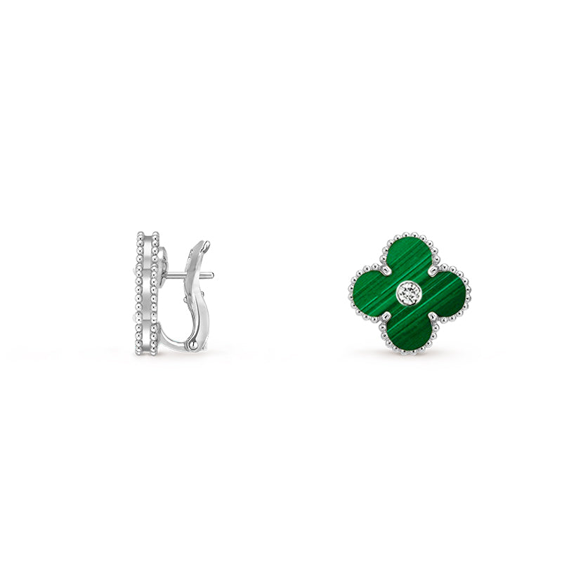 [Okajuri Jewelry] CLOVER SILVER 15MM MOP DIAMOND EARRINGS COLLECTION