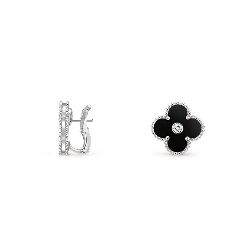 [Okajuri Jewelry] CLOVER SILVER 15MM MOP DIAMOND EARRINGS COLLECTION