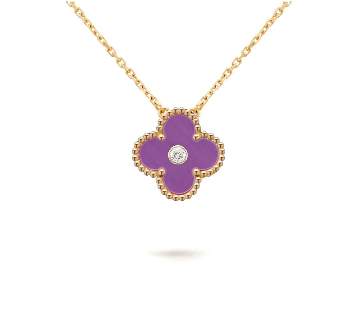[Okajuri Jewelry] CLOVER 15MM DIAMOND SINGLE FLOWER NECKLACE COLLECTION