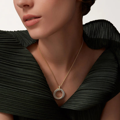 [Okajuri Jewelry] TRINITY LARGE FULL DIAMOND  NECKLACE