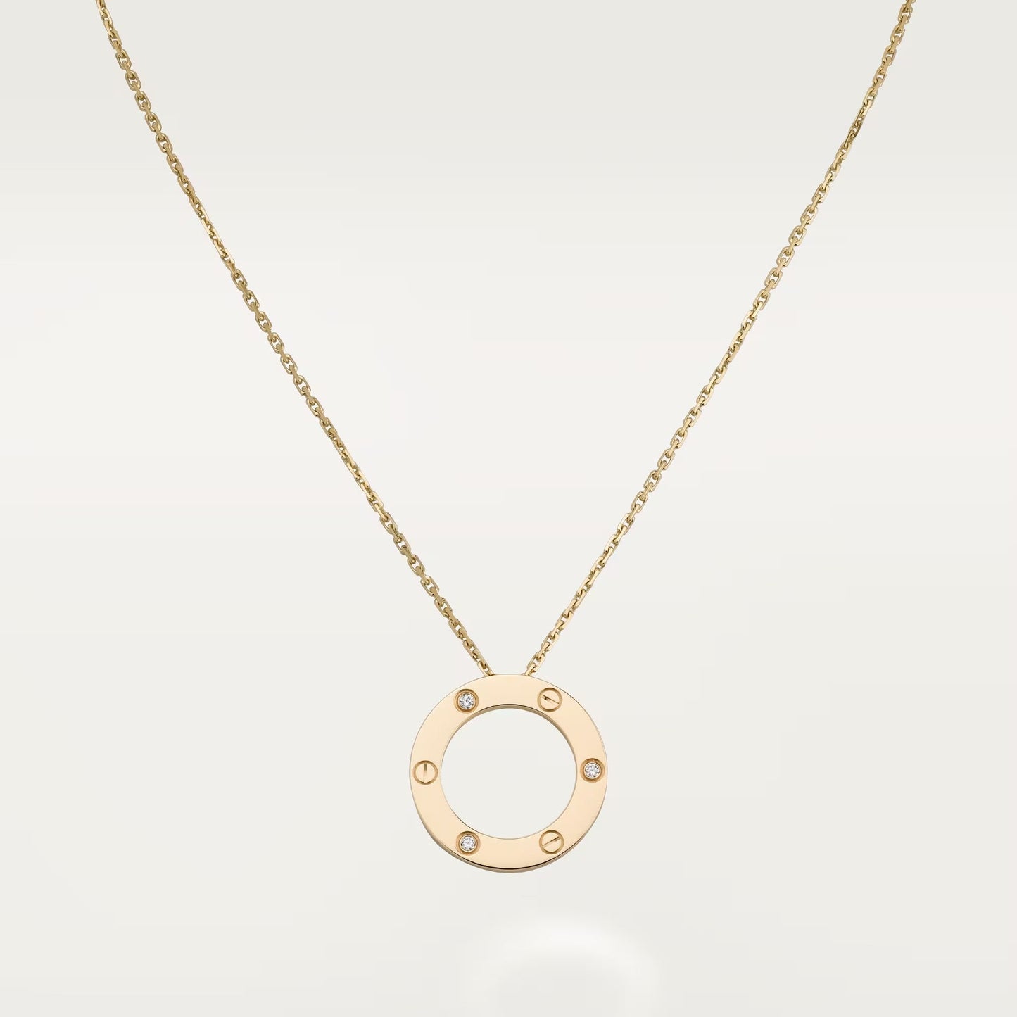 [Okajuri Jewelry] LOVE NECKLACE 16MM 3 DIAMONDS