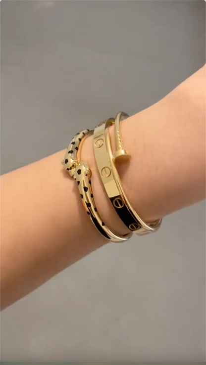 [Oakjuri™ Jewelry] ] Panthère & LOVE  & JUSTE  Diamond Bracelet Stack Set