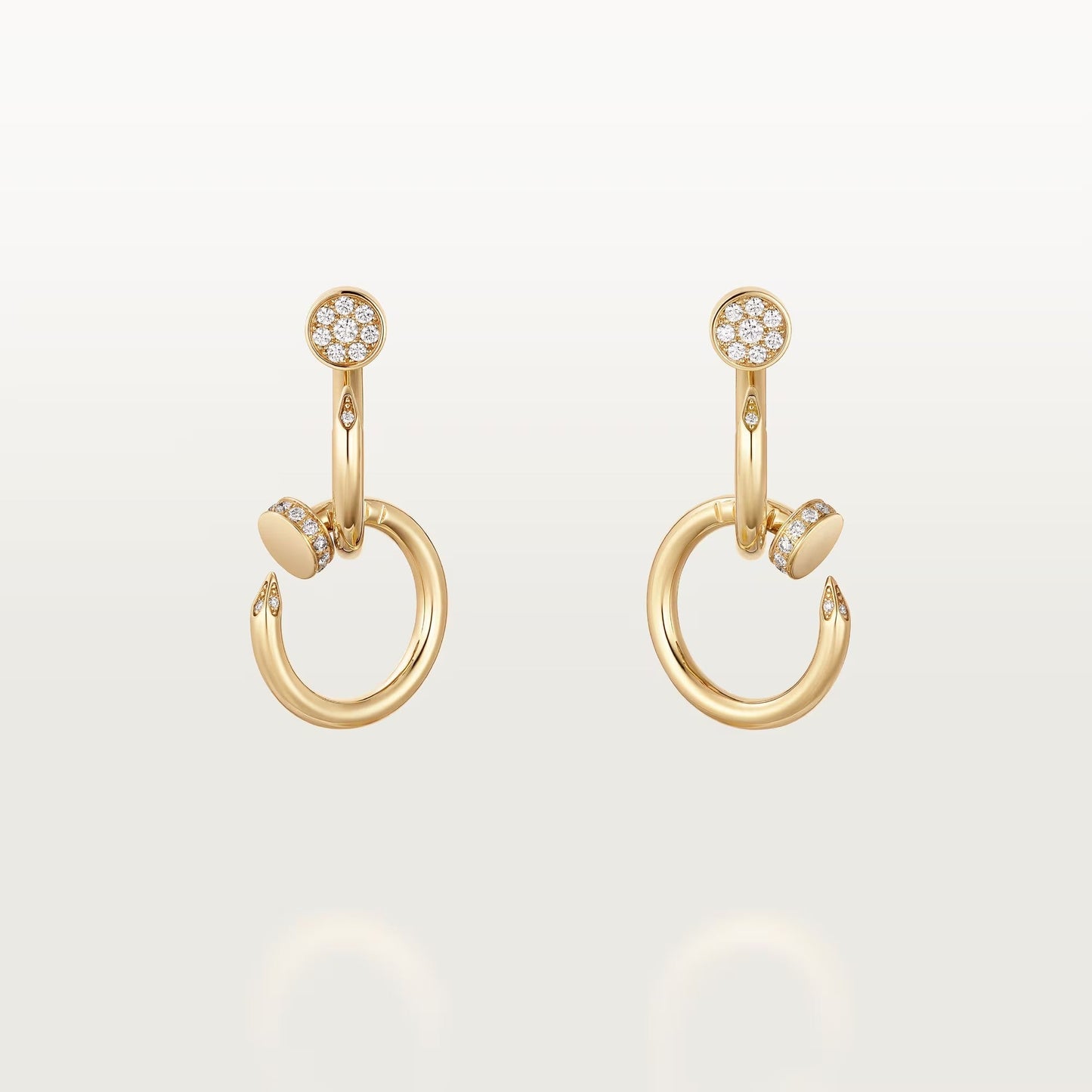 [Okajuri Jewelry] JUSTE HALF DIAMOND DOUBLE EARRINGS