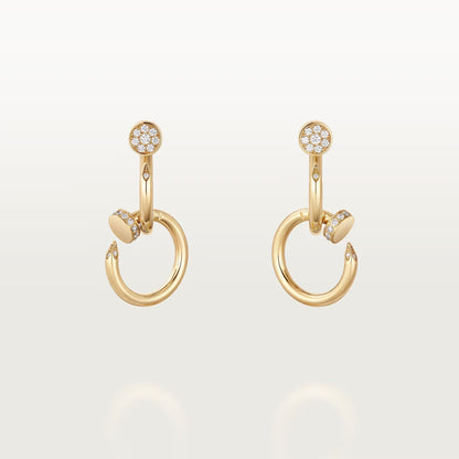 [Okajuri Jewelry] JUSTE HALF DIAMOND DOUBLE EARRINGS