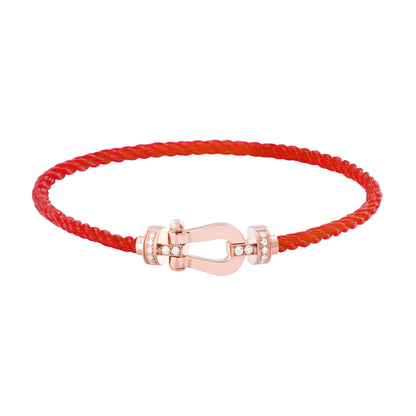 [Okajuri Jewelry]FORCE 10 HALF DIAMOND PINK GOLD RED CORDERI LARGE AND MEDIUM MODEL