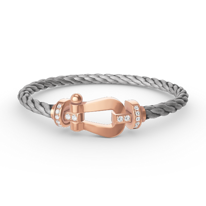 [Okajuri Jewelry]FORCE LARGE HORSESHOE HALF DIAMOND BRACELET ROSE GOLD