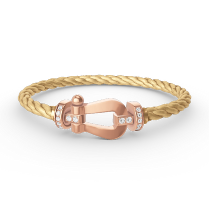 [Okajuri Jewelry]FORCE LARGE HORSESHOE HALF DIAMOND BRACELET ROSE GOLD