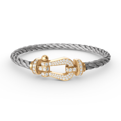 [Okajuri Jewelry]FORCE LARGE HORSESHOE FULL DIAMOND BRACELET GOLD