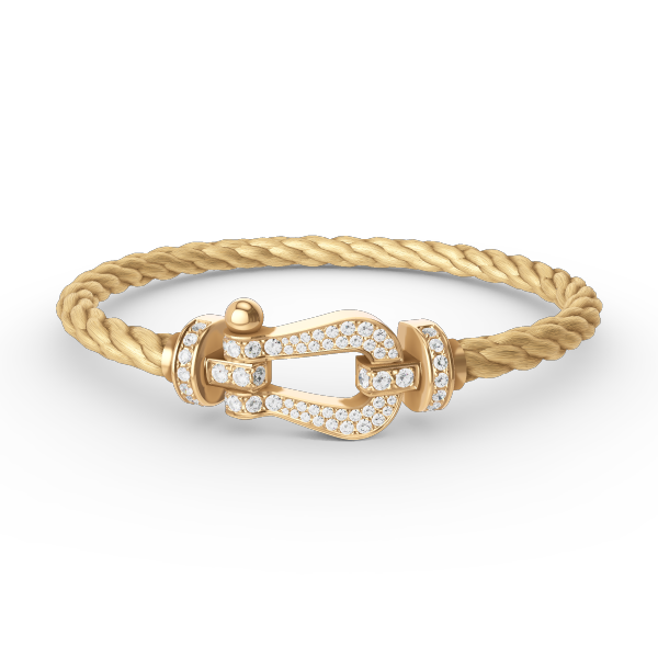 [Okajuri Jewelry]FORCE LARGE HORSESHOE FULL DIAMOND BRACELET GOLD
