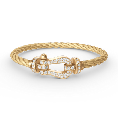 [Okajuri Jewelry]FORCE LARGE HORSESHOE FULL DIAMOND BRACELET GOLD