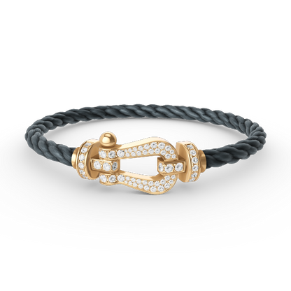 [Okajuri Jewelry]FORCE LARGE HORSESHOE FULL DIAMOND BRACELET GOLD