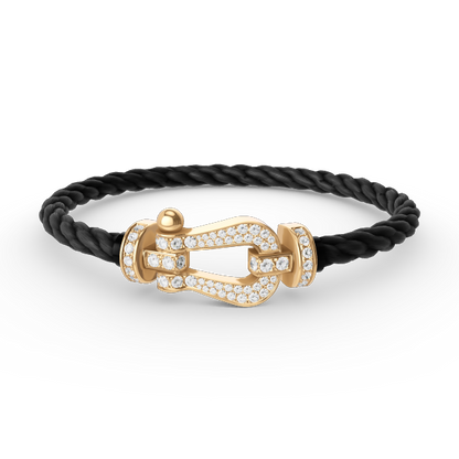 [Okajuri Jewelry]FORCE LARGE HORSESHOE FULL DIAMOND BRACELET GOLD