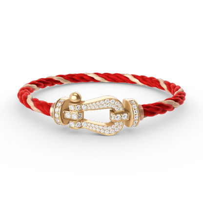 [Okajuri Jewelry]FORCE LARGE HORSESHOE FULL DIAMOND BRACELET GOLD
