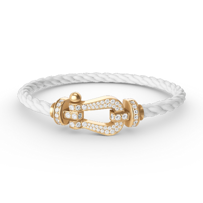 [Okajuri Jewelry]FORCE LARGE HORSESHOE FULL DIAMOND BRACELET GOLD