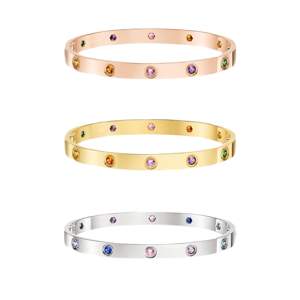 [Okajuri Jewelry] 2026 RAINBOW LOVE BRACELET 6.1MM  10 DIAMONDS