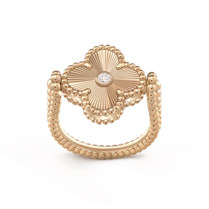 [Okajuri Jewelry]CLOVER RIVERSIBLE PINK GOLD RING