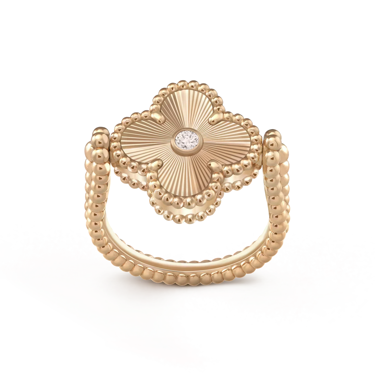 [Okajuri Jewelry]CLOVER RIVERSIBLE ROSE GOLD RING