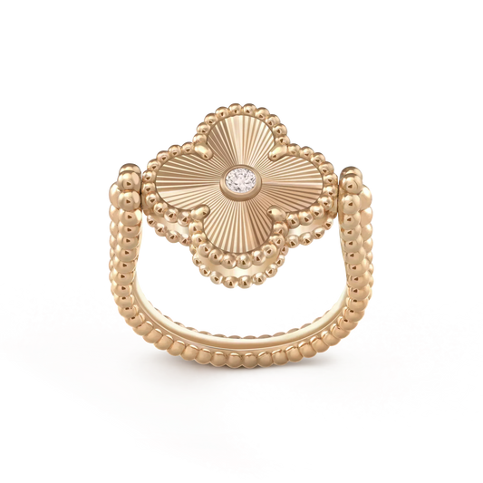 [Okajuri Jewelry]CLOVER RIVERSIBLE ROSE GOLD RING