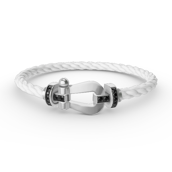[Okajuri Jewelry]FORCE LARGE HORSESHOE BLACK DIAMOND BRACELET SILVER