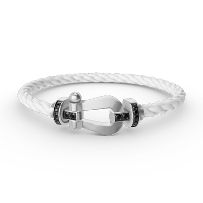 [Okajuri Jewelry]FORCE LARGE HORSESHOE BLACK DIAMOND BRACELET SILVER