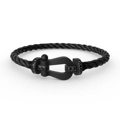 [Okajuri Jewelry]FORCE LARGE SERIES HORSESHOE BLACK SAMURAI BRACELET