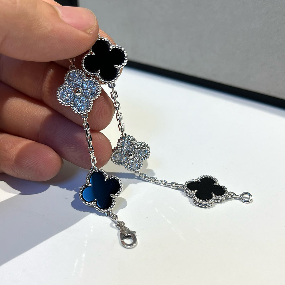 [Okajuri Jewelry] CLOVER 5 MOTIF ONYXS BRACELET COLLECTION