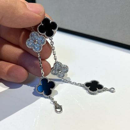 [Okajuri Jewelry] CLOVER 5 MOTIF ONYXS BRACELET COLLECTION