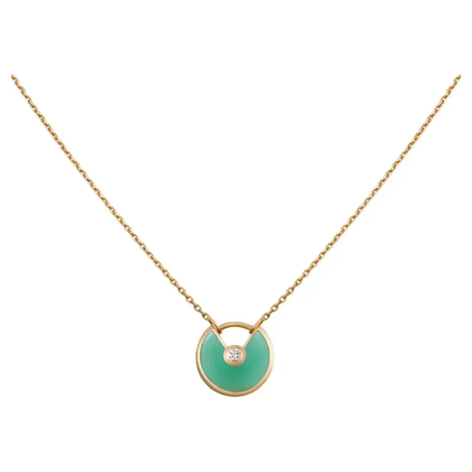 [Okajuri Jewelry]AMULETTE GOLD MALACHITE NECKLACE
