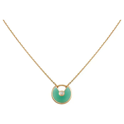 [Okajuri Jewelry]AMULETTE GOLD MALACHITE NECKLACE