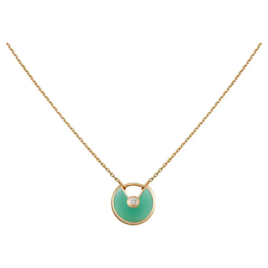 [Okajuri Jewelry]AMULETTE GOLD MALACHITE NECKLACE