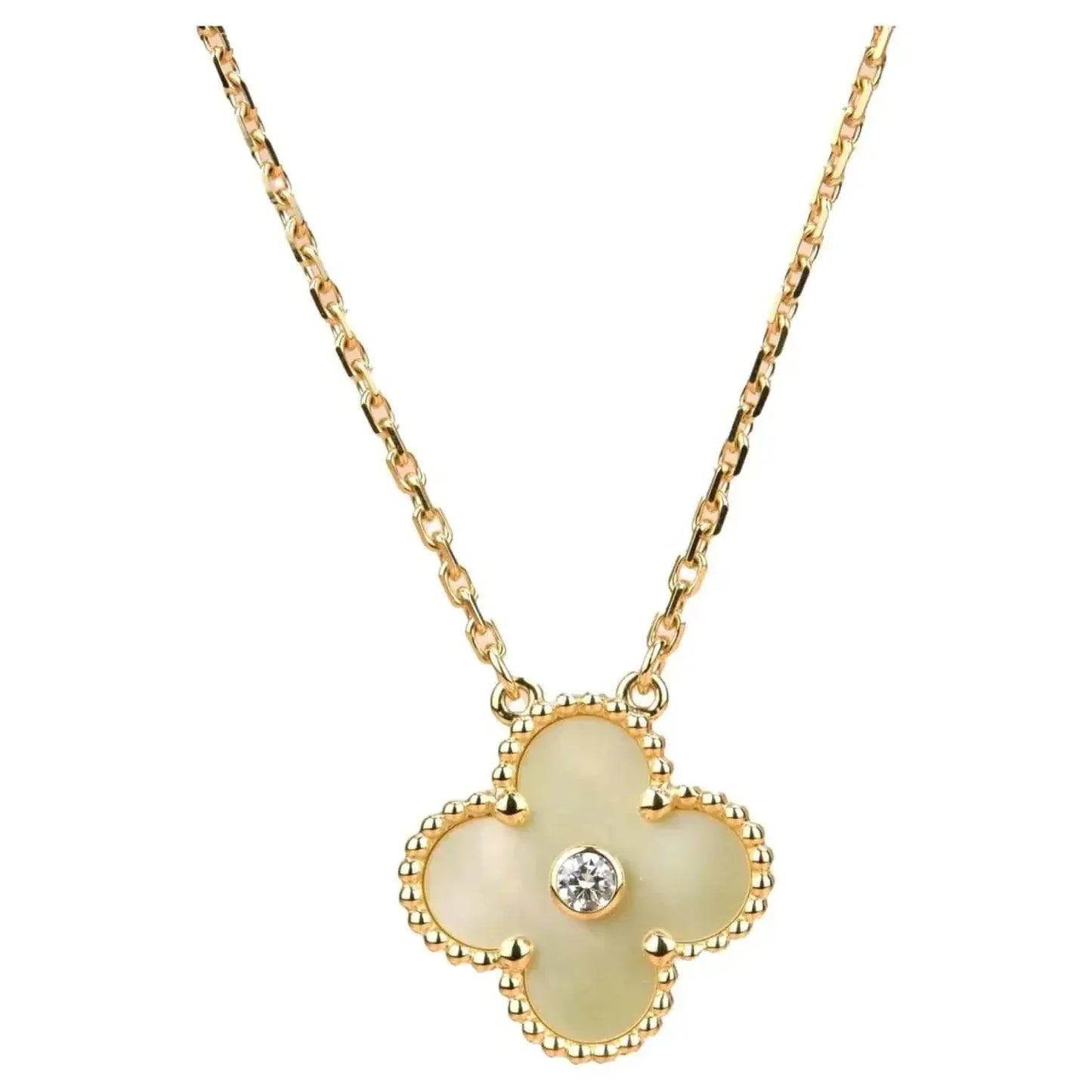 [Okajuri Jewelry]CLOVER 15MM DIAMOND GOLD MOTHER OF PEARL NECKLACE