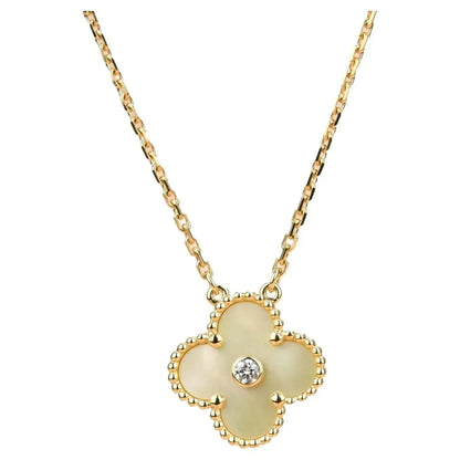 [Okajuri Jewelry]CLOVER 15MM DIAMOND GOLD MOTHER OF PEARL NECKLACE