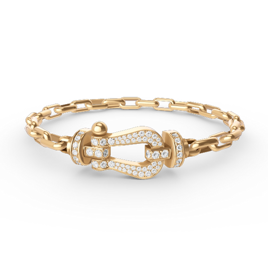 [Okajuri Jewelry]FORCE LARGE HORSESHOE CLASP  METAL BRACELET