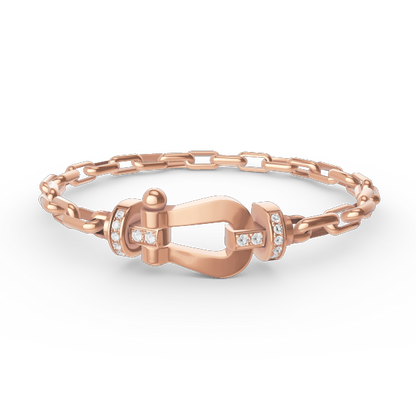 [Okajuri Jewelry]FORCE LARGE HORSESHOE CLASP  METAL BRACELET