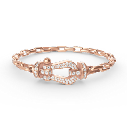 [Okajuri Jewelry]FORCE LARGE HORSESHOE CLASP  METAL BRACELET