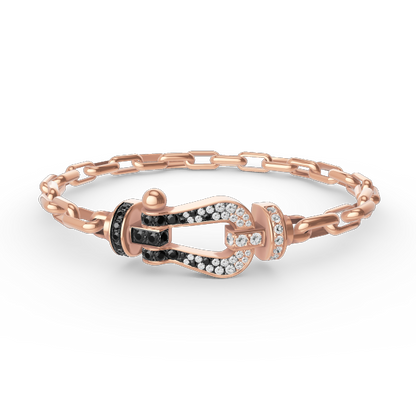 [Okajuri Jewelry]FORCE LARGE HORSESHOE CLASP  METAL BRACELET