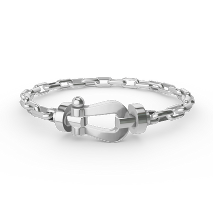 [Okajuri Jewelry]FORCE LARGE HORSESHOE CLASP  METAL BRACELET