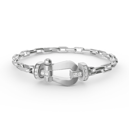 [Okajuri Jewelry]FORCE LARGE HORSESHOE CLASP  METAL BRACELET