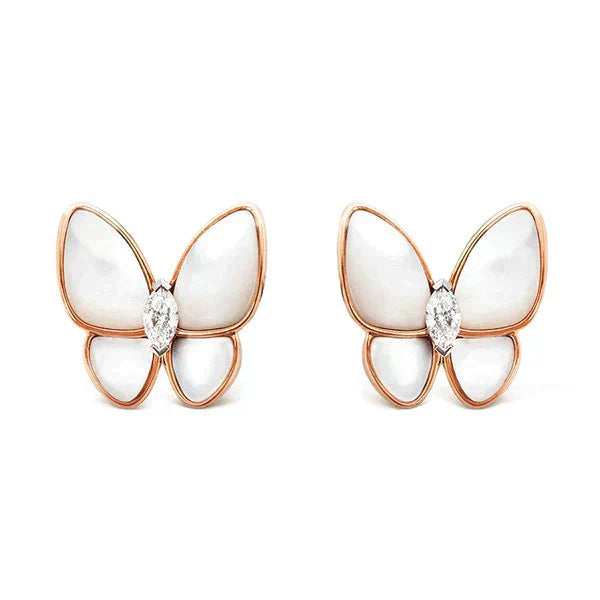 [Okajuri Jewelry]BUTTERFLY MOP DIAMOND EARRINGS