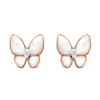 [Okajuri Jewelry]BUTTERFLY MOP DIAMOND EARRINGS