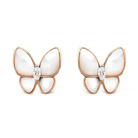 [Okajuri Jewelry]BUTTERFLY MOP DIAMOND EARRINGS