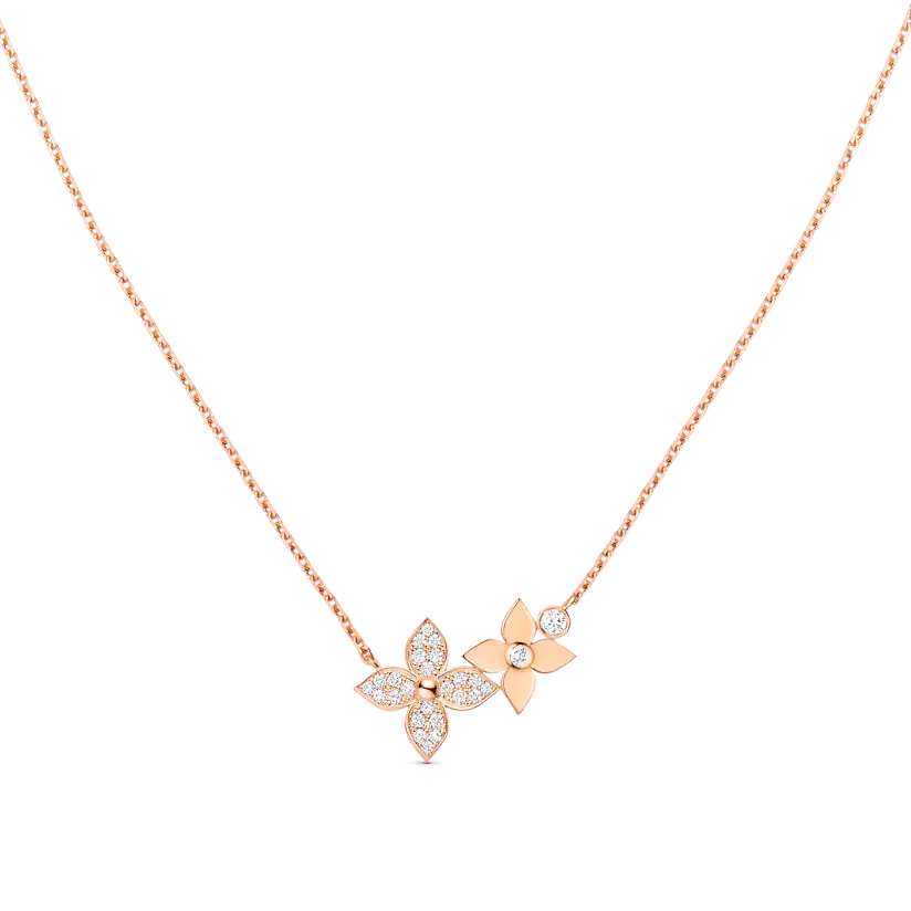 [Okajuri Jewelry]STAR BLOSSOM NECKLACE PINK GOLD DIAMONDS