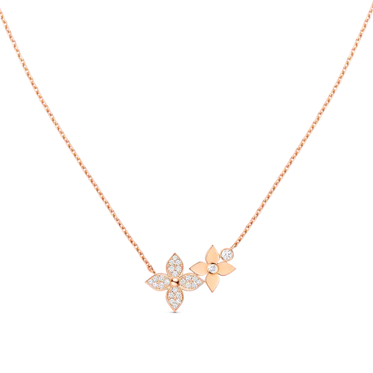 [Okajuri Jewelry]STAR BLOSSOM NECKLACE PINK GOLD DIAMONDS